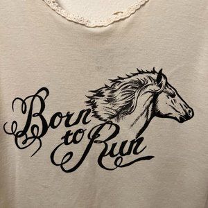 Urban Outfitters UO Bandit Band Born to Run Horse Lace Tank Top - XS, S, M